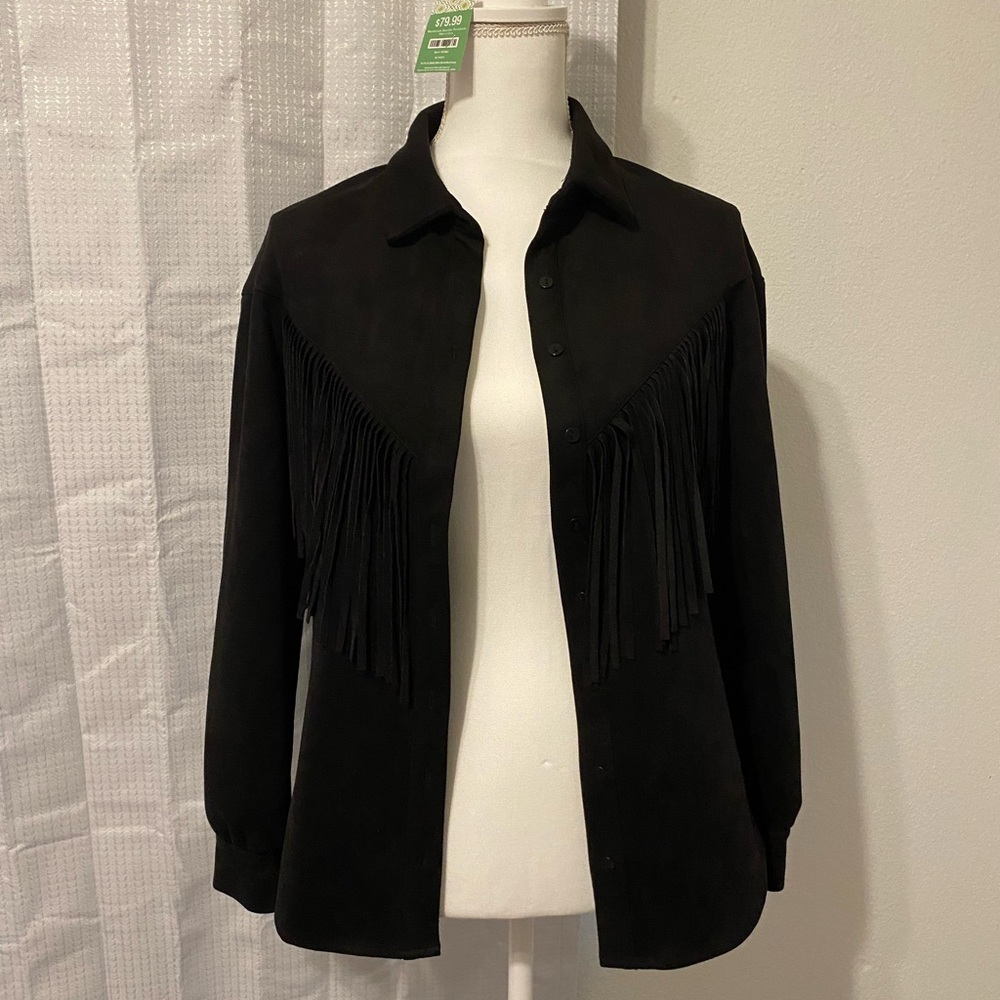Forever 21 Black Fringe Jacket